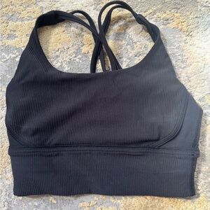 Lululemon Athletica Black Ribbed Sports Bra